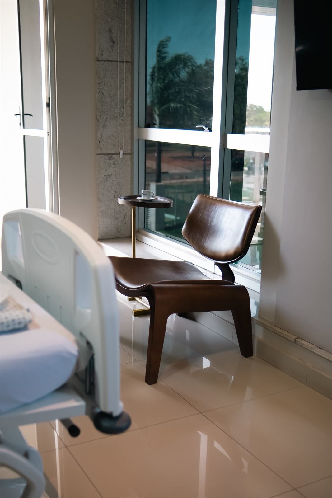 Poltrona do acompanhante no apartamento
